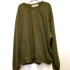 Rugged House Crewneck Sweatshirt XL Green Oversized Loungewear Cozy Casual